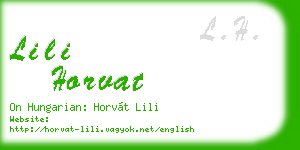 lili horvat business card